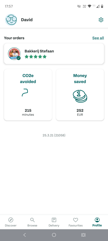 Jouw persoonlijk profiel op Too Good To Go.