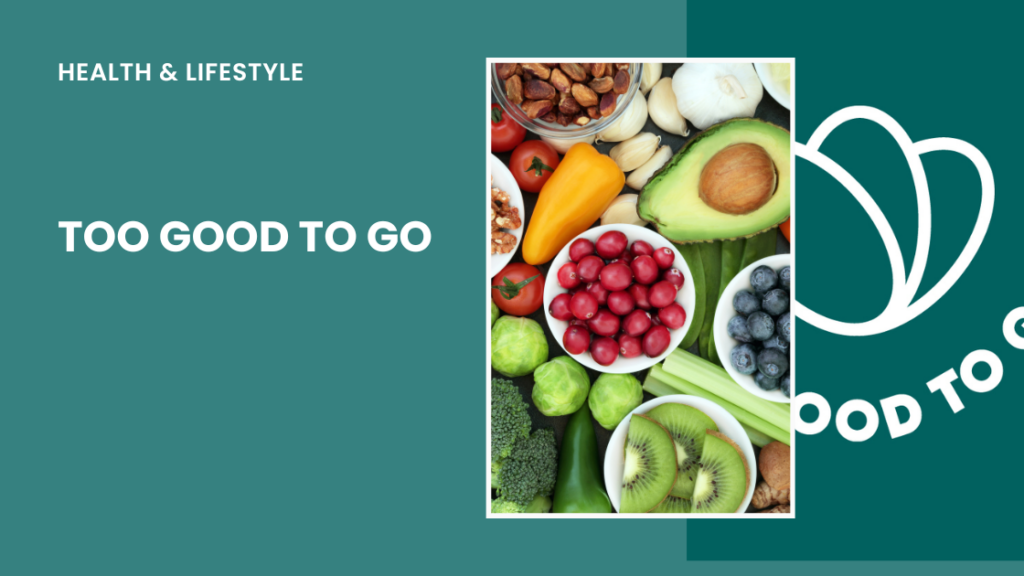 Banner voor Too Good To Goo met eten als afbeelding en het logo.