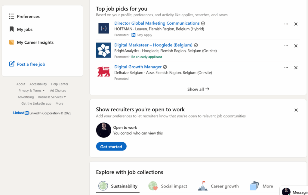 Jobs op linkedin